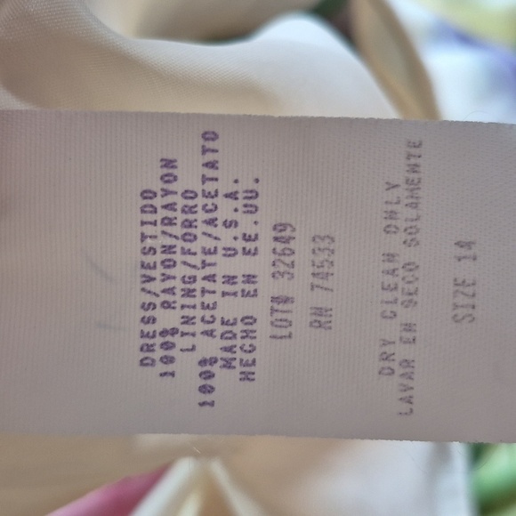 VTG Pastel Yellow Spring Floral Chic Maxi Dress Sz 14 Jeffrey & Dara Lined - Picture 9 of 9